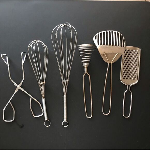 Vintage Variety Stainless Steel Kitchen Handheld Tools 6 Piece - Picture 3 of 16